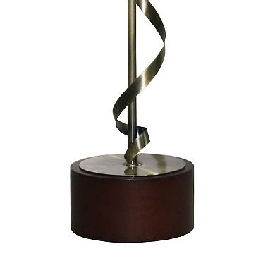 ELEMENT ACE Modern Twisted Metal Table Lamp with Linen Shade for Bedside or Desk