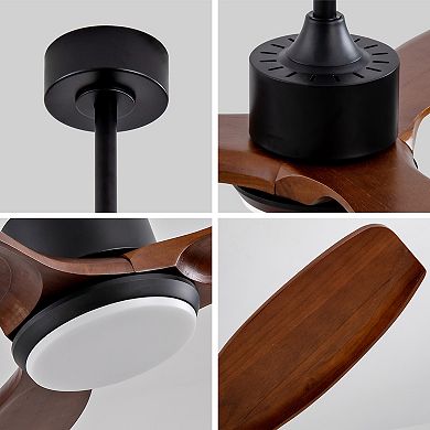 ELEMENT ACE 42-Inch Solid Wood Ceiling Fan with Remote Control and Dimmable LED Light