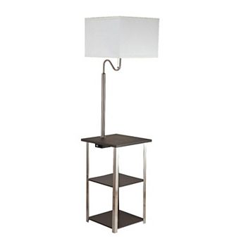 ELEMENT ACE Contemporary Floor Lamp with Integrated Side Table and USB Charging Port