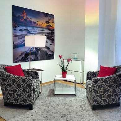 ELEMENT ACE Contemporary Floor Lamp with Integrated Side Table and USB Charging Port