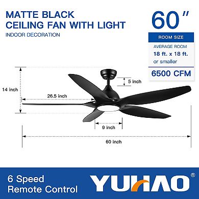ELEMENT ACE 60 Inch Integrated LED Ceiling Fan with Efficient Airflow