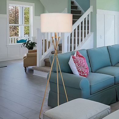 ELEMENT ACE Mid-Century Modern Metal Floor Lamp with Hourglass Design and Matte Finish