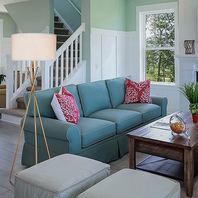 ELEMENT ACE Mid-Century Modern Metal Floor Lamp with Hourglass Design and Matte Finish