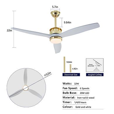ELEMENT ACE Modern Ceiling Fan with Integrated Lighting and Remote Control