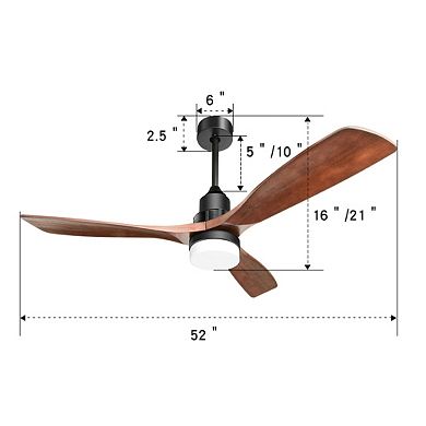 ELEMENT ACE Solid Wood Blade Ceiling Fan with Remote Control and DC Motor