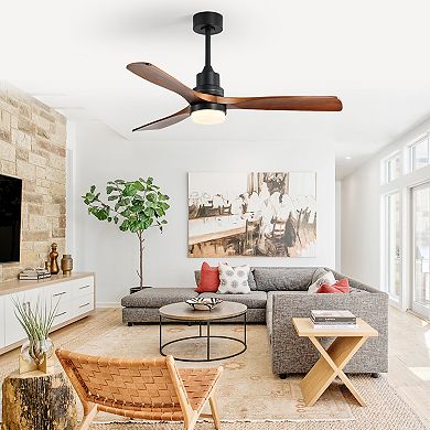 ELEMENT ACE Solid Wood Blade Ceiling Fan with Remote Control and DC Motor