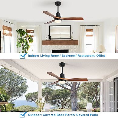 ELEMENT ACE Solid Wood Blade Ceiling Fan with Remote Control and DC Motor