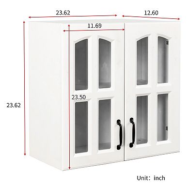 ELEMENT ACE Glass Door Wall Mounted Display Cabinet with Adjustable Shelves