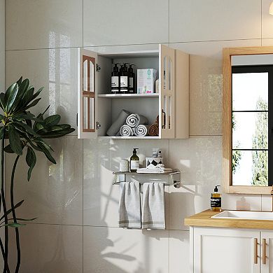 ELEMENT ACE Glass Door Wall Mounted Display Cabinet with Adjustable Shelves