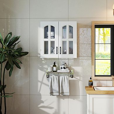 ELEMENT ACE Glass Door Wall Mounted Display Cabinet with Adjustable Shelves