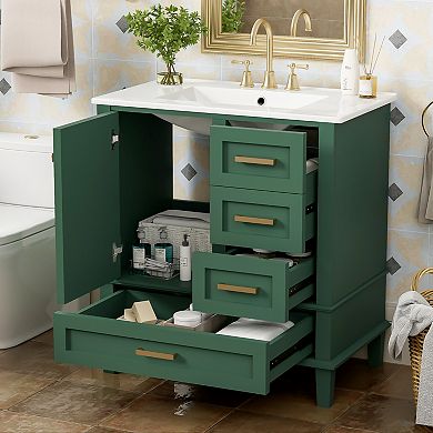 ELEMENT ACE 30-Inch Modern Bathroom Vanity with Sink and Storage Cabinet