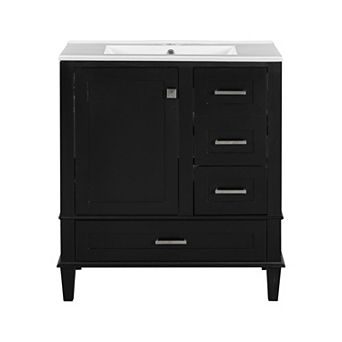 ELEMENT ACE 30-Inch Modern Bathroom Vanity with Sink and Storage Cabinet