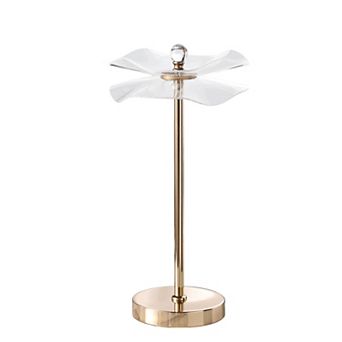 ELEMENT ACE Modern LED Acrylic Copper Gold Table Lamp for Living Room and Bedroom