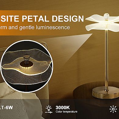 ELEMENT ACE Modern LED Acrylic Copper Gold Table Lamp for Living Room and Bedroom