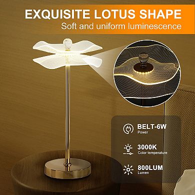 ELEMENT ACE Modern LED Acrylic Copper Gold Table Lamp for Living Room and Bedroom