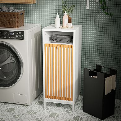 ELEMENT ACE Freestanding Bathroom Storage Cabinet with Louvered Doors