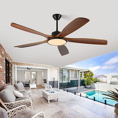 ELEMENT ACE Large Outdoor Ceiling Fan with Remote Control and Light Dimming