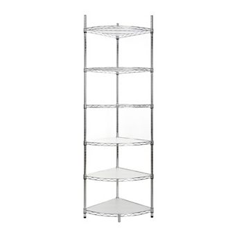 ELEMENT ACE 6 tier Adjustable Heavy Duty Metal Corner Shelf Rack for Storage and Display