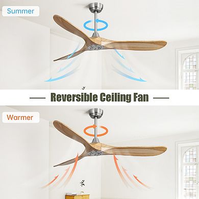 ELEMENT ACE 60 Inch Indoor Modern Ceiling Fan with Remote Control and Solid Wood Blades
