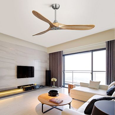 ELEMENT ACE 60 Inch Indoor Modern Ceiling Fan with Remote Control and Solid Wood Blades