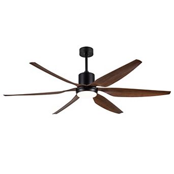 ELEMENT ACE Vintage Ceiling Fan with Integrated LED Lighting and Distressed Wood Blades