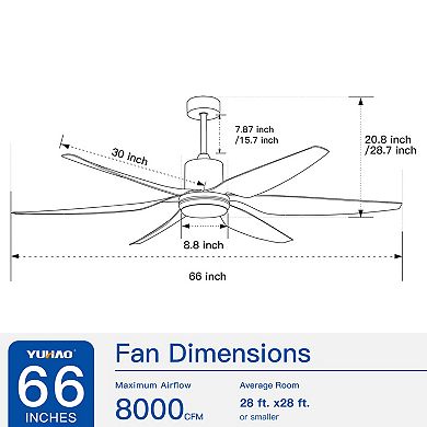 ELEMENT ACE Vintage Ceiling Fan with Integrated LED Lighting and Distressed Wood Blades