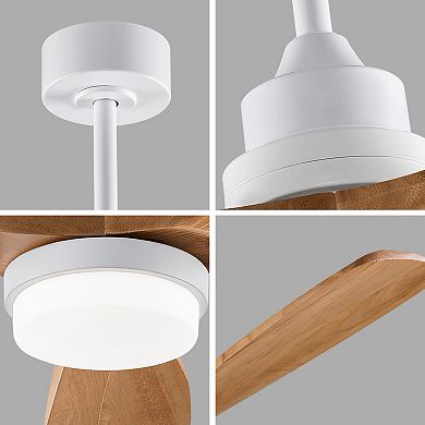 ELEMENT ACE 60 Inch Solid Wood Ceiling Fan with Remote Control and Integrated LED Light