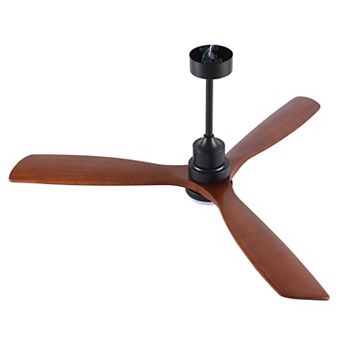 ELEMENT ACE 60 Inch Solid Wood Ceiling Fan with Remote Control and Integrated LED Light