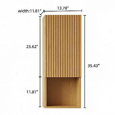 ELEMENT ACE 35-Inch Tall Wall Mounted Storage Cabinet with Door and Shelves for Small Spaces