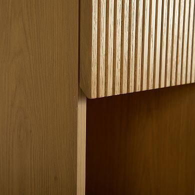 ELEMENT ACE 35-Inch Tall Wall Mounted Storage Cabinet with Door and Shelves for Small Spaces