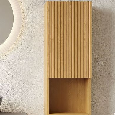 ELEMENT ACE 35-Inch Tall Wall Mounted Storage Cabinet with Door and Shelves for Small Spaces