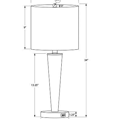 ELEMENT ACE Set of 2 Contemporary USB Table Lamp Set with Metal Base and Linen Shade