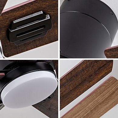 ELEMENT ACE Low Profile Ceiling Fan with Dimmable LED Light and Remote Control