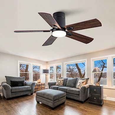 ELEMENT ACE Low Profile Ceiling Fan with Dimmable LED Light and Remote Control