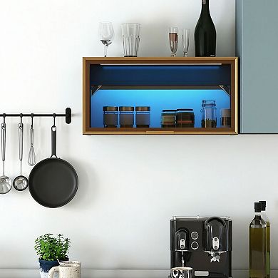 ELEMENT ACE Large Capacity Wall Mounted Spice Rack Storage Cabinet with Up Flip Door