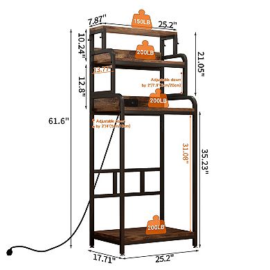 ELEMENT ACE Four-Tier Appliance Stand with Storage for Kitchen and Office Organization
