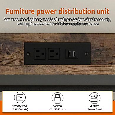 ELEMENT ACE Four-Tier Appliance Stand with Storage for Kitchen and Office Organization
