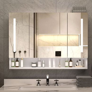 ELEMENT ACE Modern Aluminum Bathroom Cabinet with Mirror and LED Lighting
