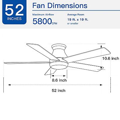 ELEMENT ACE Low Profile Ceiling Fan with Integrated LED Light Kit