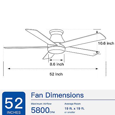 ELEMENT ACE Low Profile Ceiling Fan with Integrated LED Light Kit