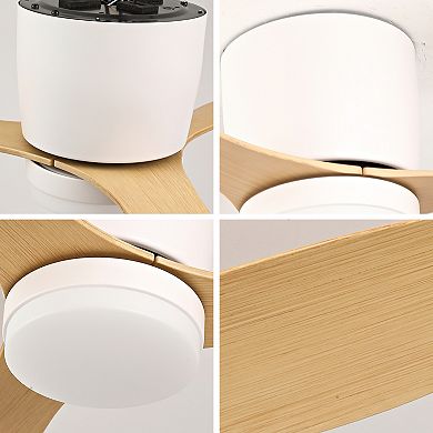 ELEMENT ACE Ultra Slim Flush Mount Ceiling Fan with Remote Control and Light