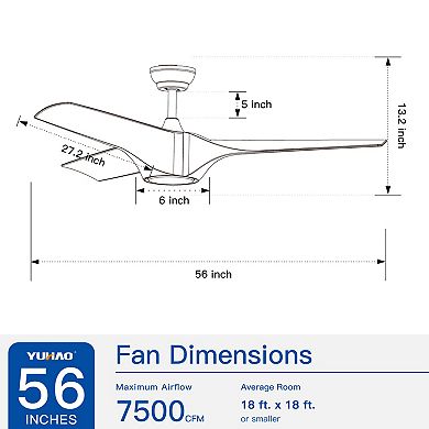 ELEMENT ACE Integrated LED Ceiling Fan with Wood Grain Blades for Indoor Cooling