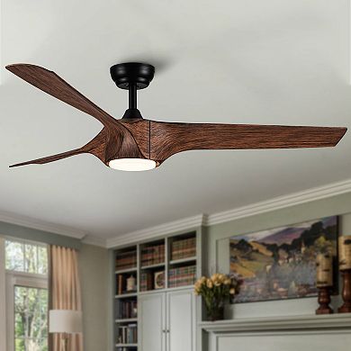 ELEMENT ACE Integrated LED Ceiling Fan with Wood Grain Blades for Indoor Cooling