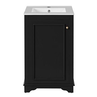 ELEMENT ACE Modern Freestanding Bathroom Vanity with Ceramic Sink and Adjustable Shelf