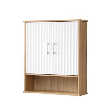 ELEMENT ACE Double Door Wall Cabinet with Adjustable Shelf and Wavy Pattern Doors