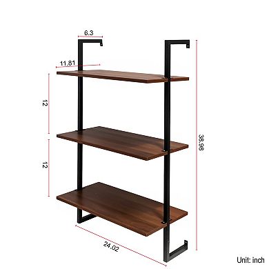 ELEMENT ACE Tiered Wall Mounted Storage Shelves with Wood and Metal Construction