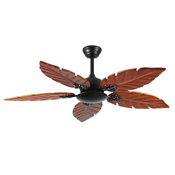 ELEMENT ACE 52 Inch Tropical Ceiling Fan with Reversible Palm Leaf Blades for Indoor and Outdoor Use