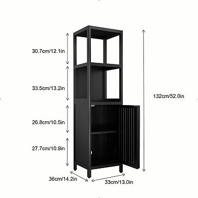 ELEMENT ACE Tall Storage Cabinet with Two-Tier Shelves and Door