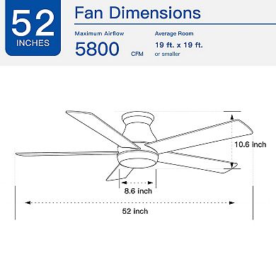 ELEMENT ACE Low Profile Ceiling Fan with Integrated LED Light Kit