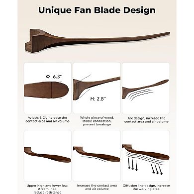 ELEMENT ACE 60-Inch Solid Wood Reversible Ceiling Fan with Remote and Wall Control